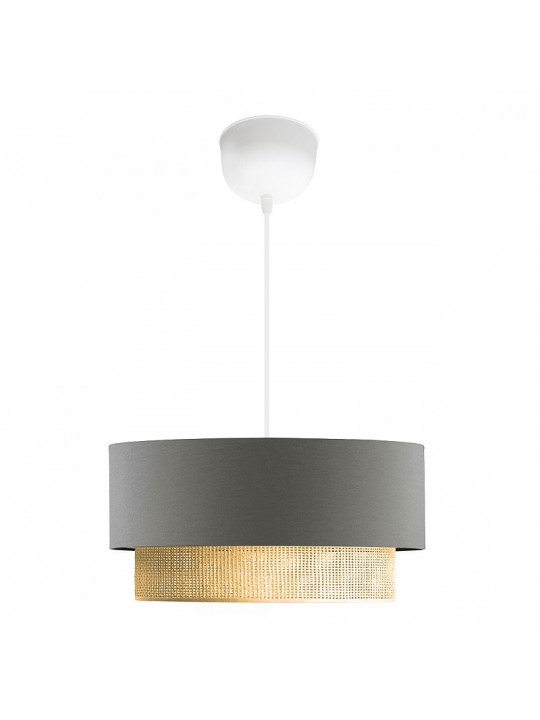 Φωτιστικό οροφής Lucifer Megapap E27 υφασμάτινο χρώμα γκρι 30x15x70εκ.