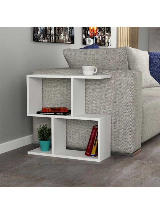 Βοηθητικό τραπεζάκι Homemania Megapap από μελαμίνη χρώμα λευκό 60x20x60εκ.