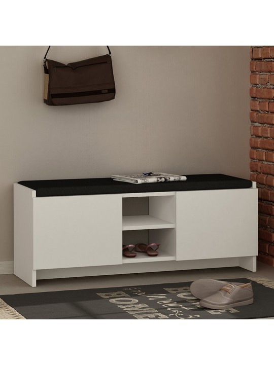 Παπουτσοθήκη Zulla Megapap από μελαμίνη χρώμα λευκό 110x37x43εκ.