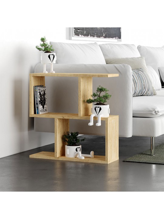 Βοηθητικό τραπεζάκι Homemania Megapap από μελαμίνη χρώμα φυσικό οξιάς 60x20x60εκ.