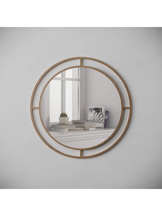 Καθρέφτης τοίχου Bubble Megapap αλουμινίου χρώμα χρυσό 57x2x57εκ.