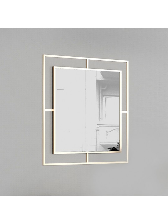 Καθρέφτης τοίχου Corner Megapap αλουμινίου χρώμα χρυσό 58,6x2x58,6εκ.