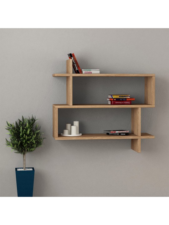 Ραφιέρα τοίχου Paralel Megapap μελαμίνης χρώμα φυσικό οξιάς 70x22x65εκ.