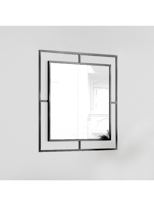 Καθρέφτης τοίχου Corner Megapap αλουμινίου χρώμα μαύρο 58,6x2x58,6εκ.