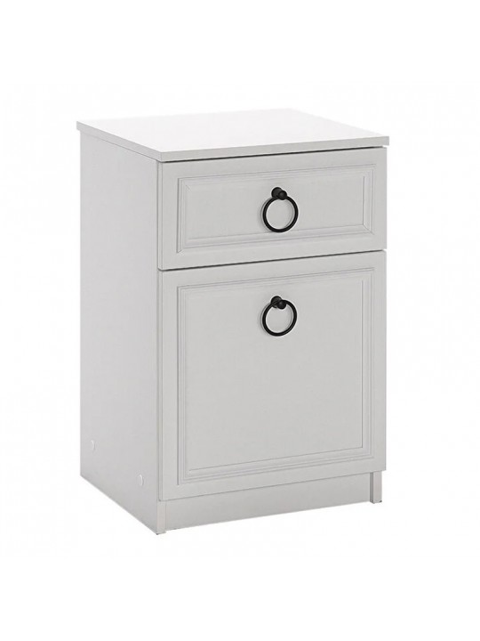 Κομοδίνο μελαμίνης Hampton Megapap χρώμα λευκό 40x38x63εκ.