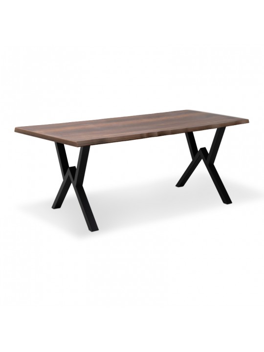 Τραπέζι Walter Megapap Mdf - μεταλλικό χρώμα καρυδί 160x80x75εκ.