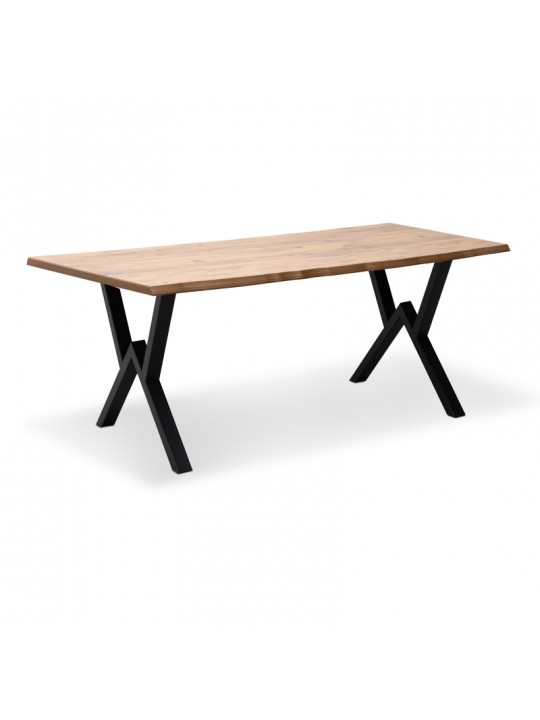 Τραπέζι Walter Megapap Mdf - μεταλλικό χρώμα ακακίας 160x80x75εκ.