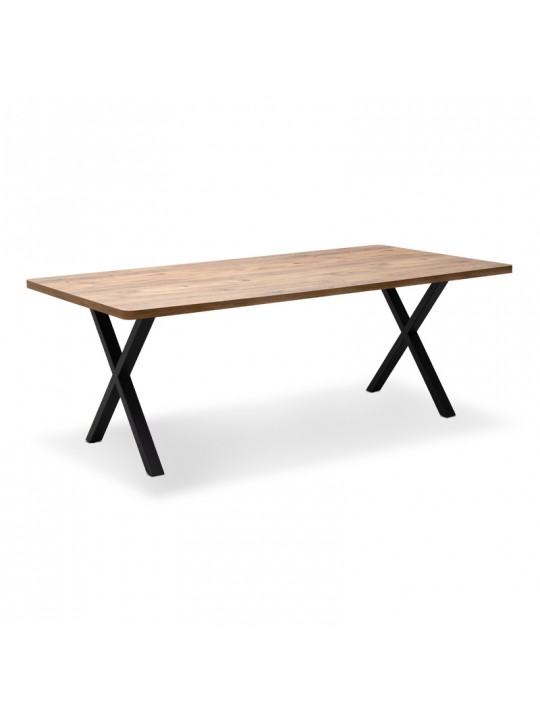 Τραπέζι Jeremy Megapap Mdf - μεταλλικό χρώμα ακακίας 200x100x75εκ.