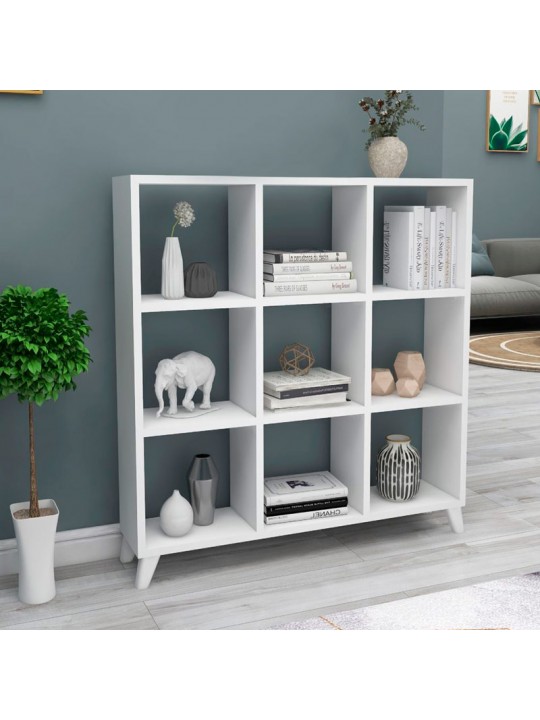 Βιβλιοθήκη μελαμίνης Saul Megapap χρώμα λευκό 88,2x20x88,2εκ.