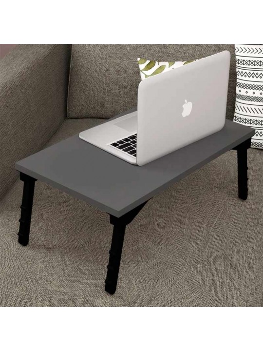 Τραπεζάκι laptop Sidon Megapap από μελαμίνη χρώμα ανθρακί 60x35,5x23,5εκ.