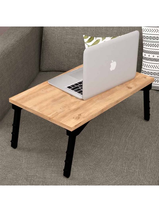 Τραπεζάκι laptop Sidon Megapap από μελαμίνη χρώμα pine oak 60x35,5x23,5εκ.