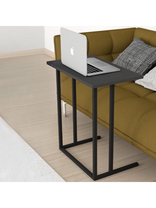 Βοηθητικό τραπεζάκι Jango Megapap μεταλλικό - μελαμίνης χρώμα μαύρο - ανθρακί 60x35,5x65,5εκ.