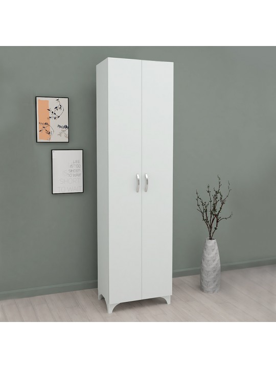 Ντουλάπα - Παπουτσοθήκη μελαμίνης Lilly Megapap χρώμα λευκό 49x32x178εκ.