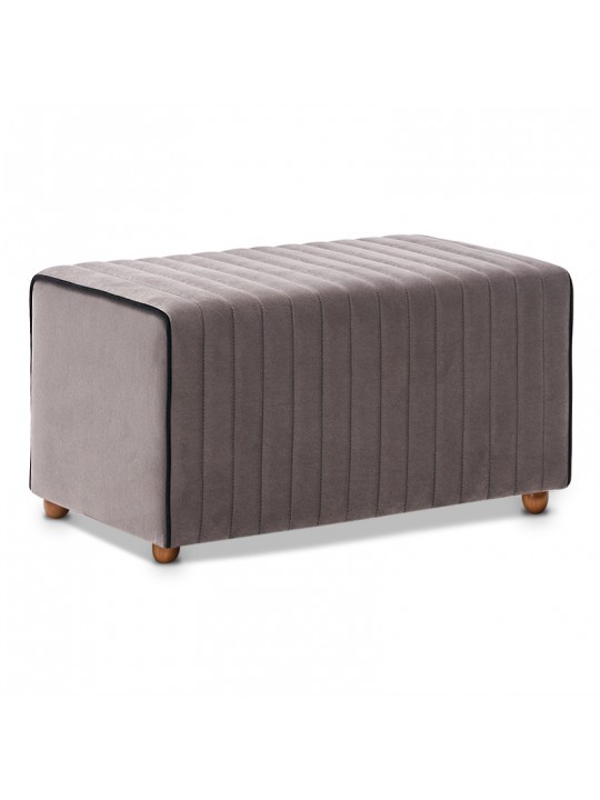 Σκαμπώ Mabel Megapap βελούδινο χρώμα γκρι 80x40x40εκ.