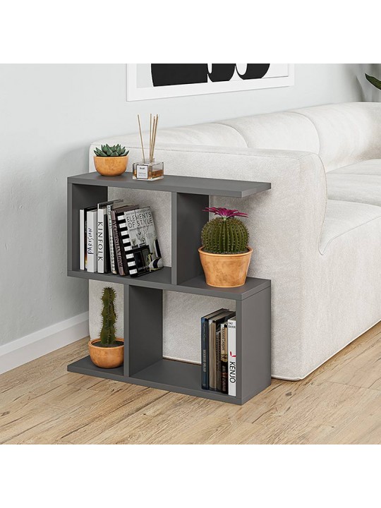 Βοηθητικό τραπεζάκι Homemania Megapap από μελαμίνη χρώμα ανθρακί 60x20x60εκ.