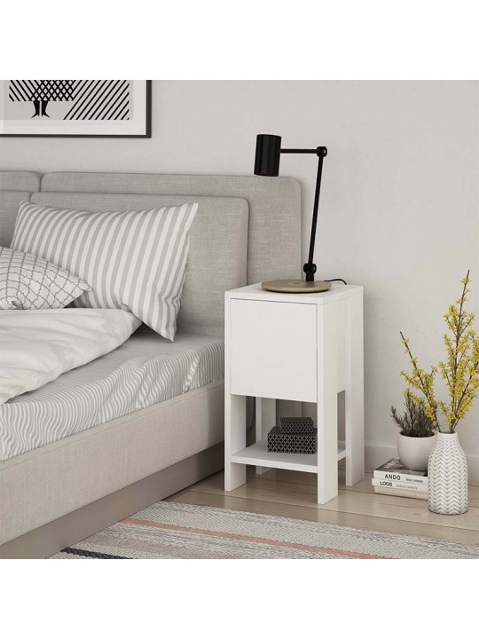 Κομοδίνο μελαμίνης Ema Megapap χρώμα λευκό 30x30x55εκ.