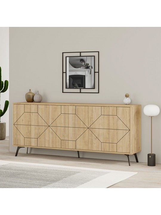 Μπουφές μελαμίνης Dune Megapap χρώμα φυσικό οξιάς 184x35x77,4εκ.