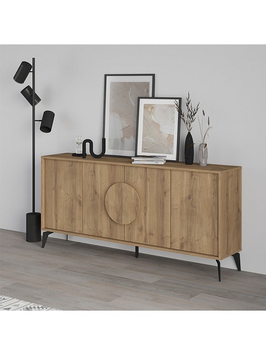 Μπουφές μελαμίνης Gora Megapap χρώμα ανοιχτό καφέ 180x35,6x82εκ.