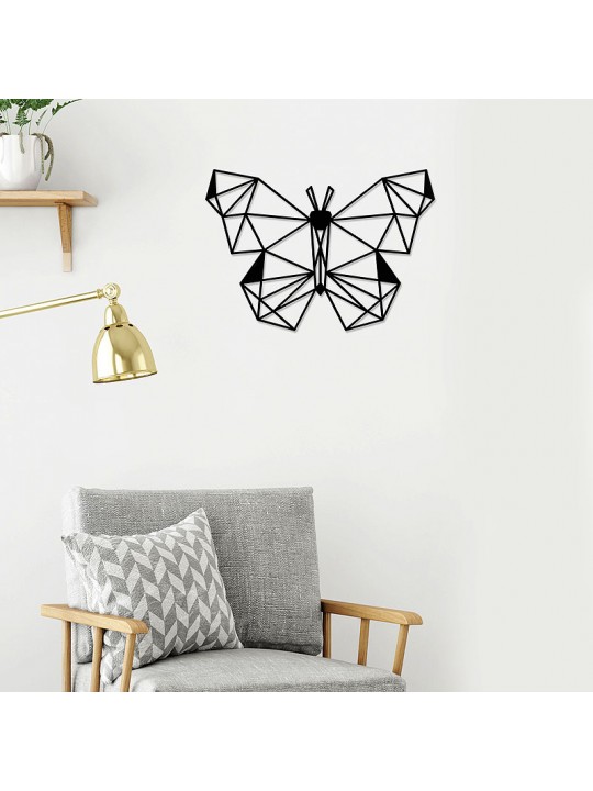 Διακοσμητικό τοίχου Butterfly Megapap μεταλλικό χρώμα μαύρο 50x2x35εκ.