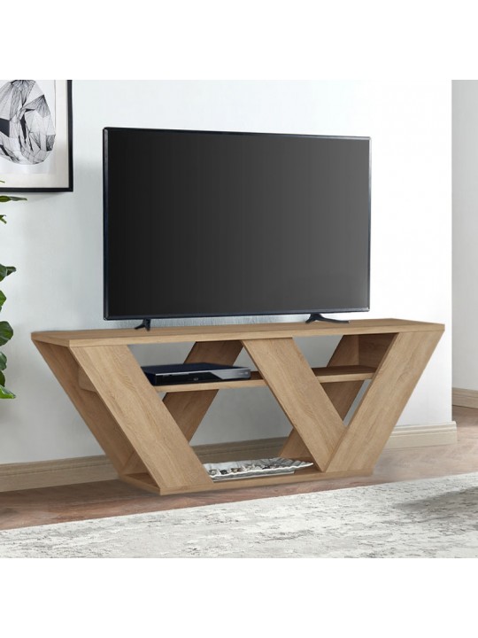 Έπιπλο τηλεόρασης Pipralla Megapap μελαμίνης χρώμα φυσικό οξιάς 110x30x40εκ.