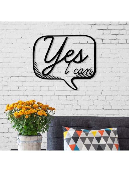 Διακοσμητικό τοίχου YES Megapap μεταλλικό χρώμα μαύρο 49x2x42εκ.