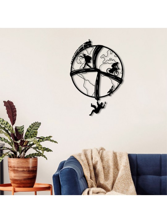 Διακοσμητικό τοίχου Free Soul Megapap μεταλλικό χρώμα μαύρο 40x2x57εκ.