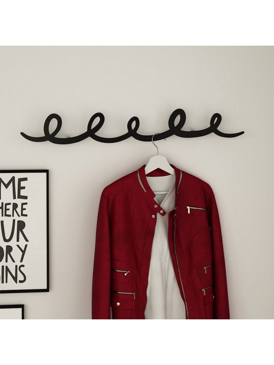 Κρεμάστρα τοίχου Sing Megapap μεταλλική χρώμα μαύρο 84x3x12εκ.