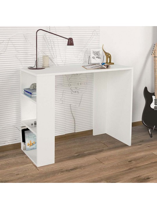 Γραφείο εργασίας Netenia Megapap από μελαμίνη χρώμα λευκό 90x40x74εκ.