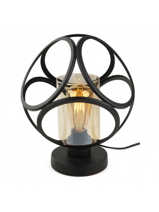 Φωτιστικό επιτραπέζιο Silvia Megapap E27 μεταλλικό χρώμα μαύρο 20x20x25εκ.