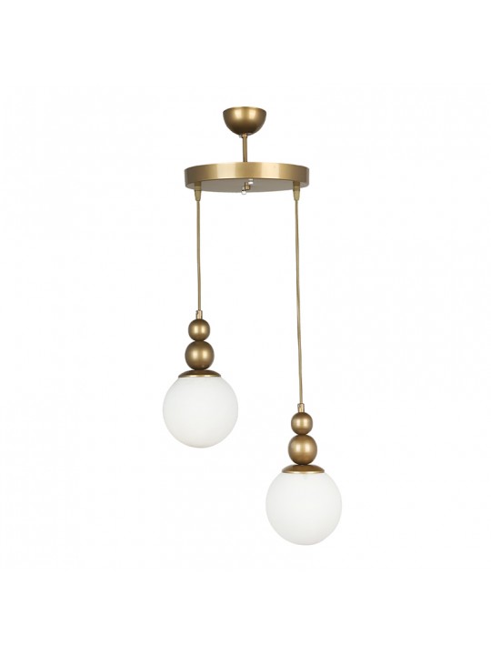 Φωτιστικό οροφής Latona Megapap E27 μεταλλικό δίφωτο χρώμα χρυσό 25x25x80εκ.