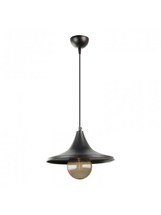 Φωτιστικό οροφής Silia Megapap E27 μεταλλικό μονόφωτο χρώμα μαύρο 27x27x65εκ.