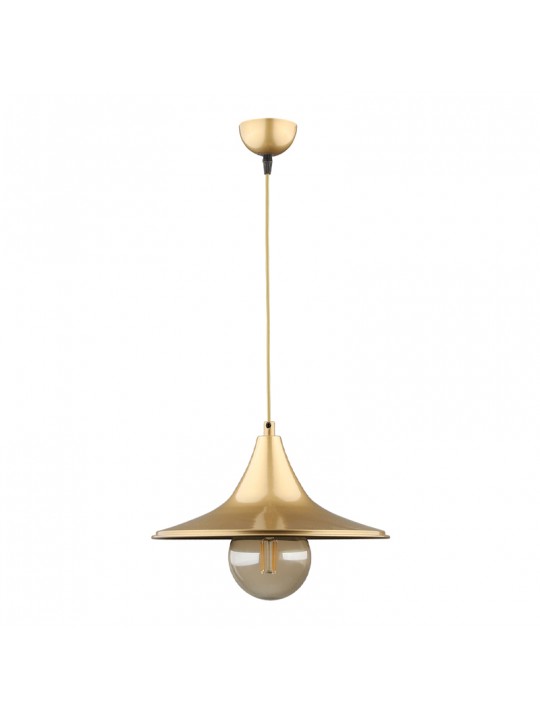 Φωτιστικό οροφής Silia Megapap E27 μεταλλικό μονόφωτο χρώμα χρυσό 27x27x65εκ.