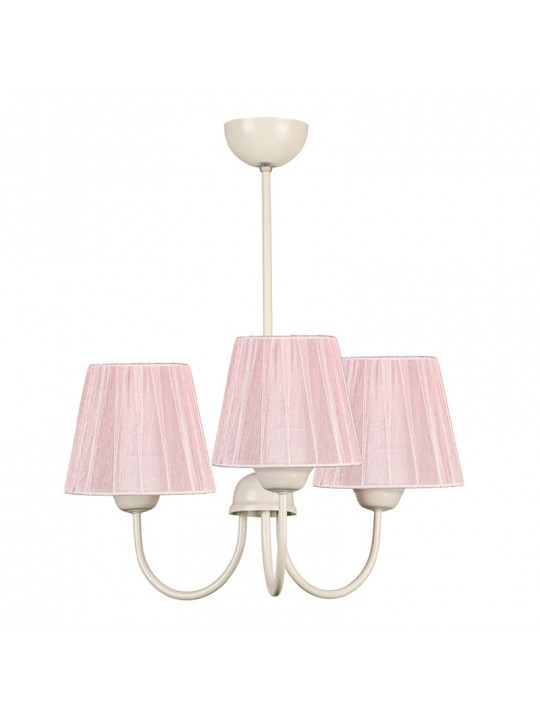 Φωτιστικό οροφής Ovana Megapap E27 μεταλλικό - υφασμάτινο τρίφωτο χρώμα ροζ 45x45x50εκ.