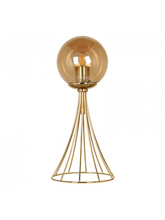 Φωτιστικό επιτραπέζιο Chavi Megapap E27 μεταλλικό χρώμα χρυσό 20x20x40εκ.