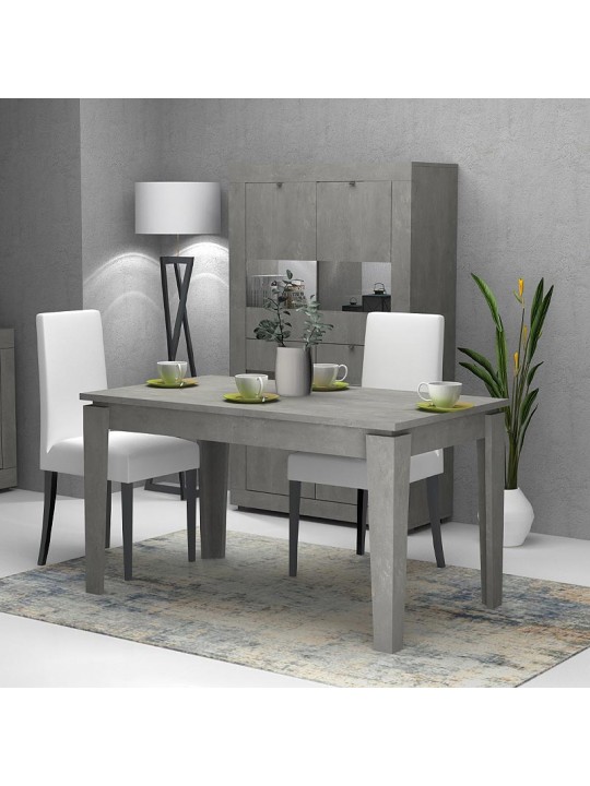 Τραπέζι μελαμίνης Helmut Megapap επεκτεινόμενο χρώμα γκρι ρετρό 160/200x90x76εκ.