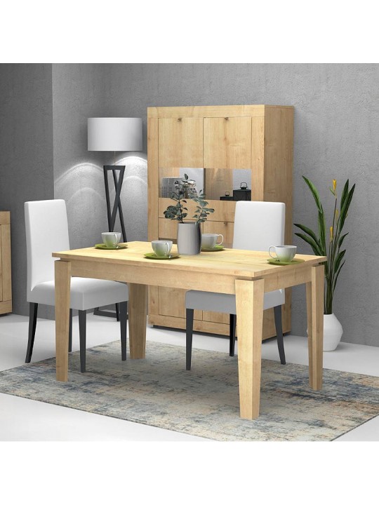 Τραπέζι μελαμίνης Helmut Megapap επεκτεινόμενο χρώμα φυσικό οξιάς 160/200x90x76εκ.