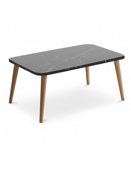 Τραπεζάκι σαλονιού Soul Megapap από μελαμίνη χρώμα μαύρο εφέ μαρμάρου 90x55x41εκ.