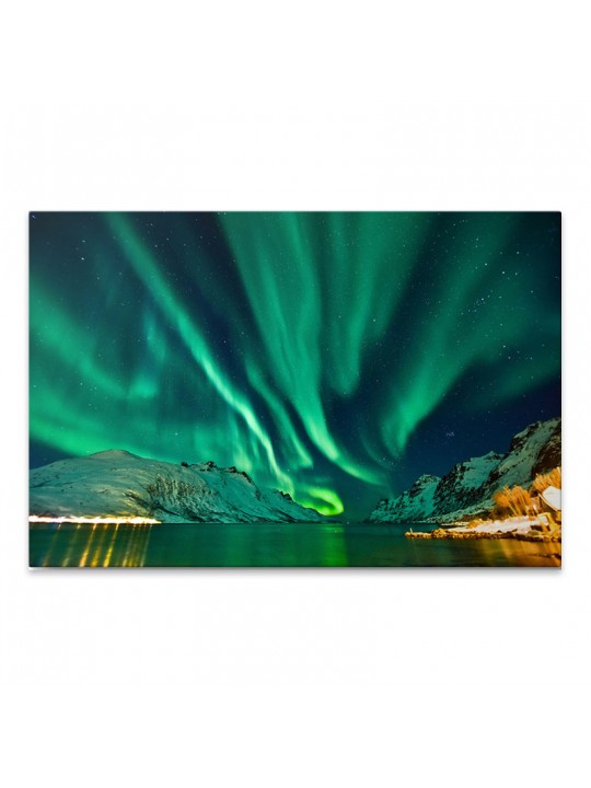 Πίνακας σε καμβά "Aurora Borealis" Megapap ψηφιακής εκτύπωσης 100x70x3εκ.