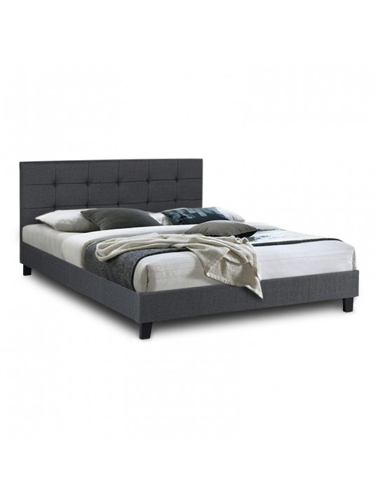 Κρεβάτι Sissy Megapap υφασμάτινο χρώμα ανθρακί 160x200εκ.
