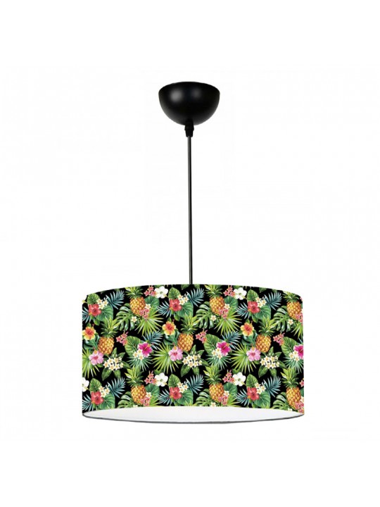 Φωτιστικό οροφής Alamea Megapap E27 υφασμάτινο μονόφωτο πολύχρωμο floral Φ38x70εκ.