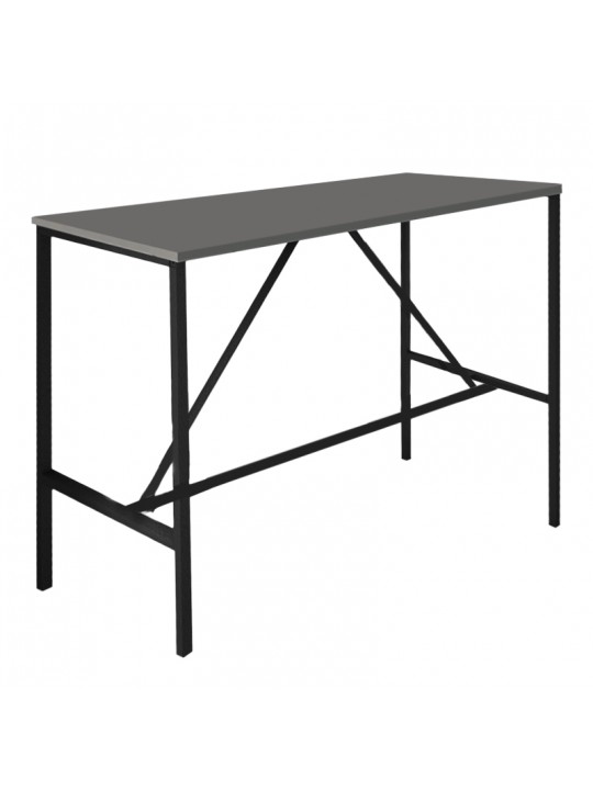 Τραπέζι μπαρ - stand Crego Megapap μεταλλικό - μελαμίνης χρώμα ανθρακί - μαύρο 100x45x89εκ.
