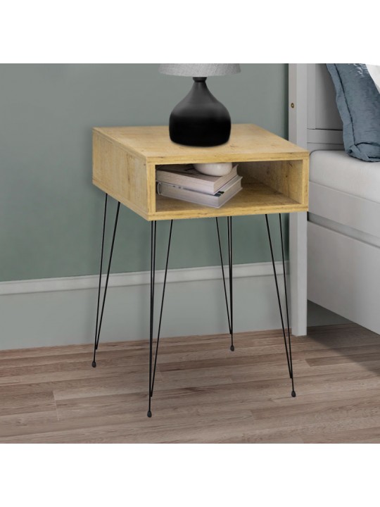 Κομοδίνο μελαμίνης Scott Megapap χρώμα sapphire oak 40x30x60εκ.