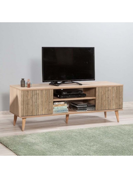 Έπιπλο τηλεόρασης Soho Megapap από μελαμίνη χρώμα sonoma 140x40x50 εκ.