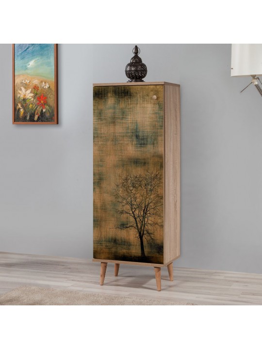 Παπουτσοθήκη - ντουλάπι Soho Megapap από μελαμίνη χρώμα sonoma 50x38x135εκ.