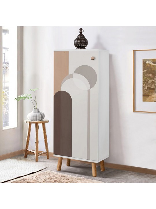 Ντουλάπι κουζίνας/μπάνιου - Παπουτσοθήκη Assiri Megapap από μελαμίνη χρώμα λευκό 50x38x135εκ.