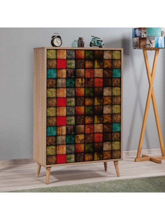 Παπουτσοθήκη - ντουλάπι Soho Megapap από μελαμίνη χρώμα sonoma 80x36x127εκ.