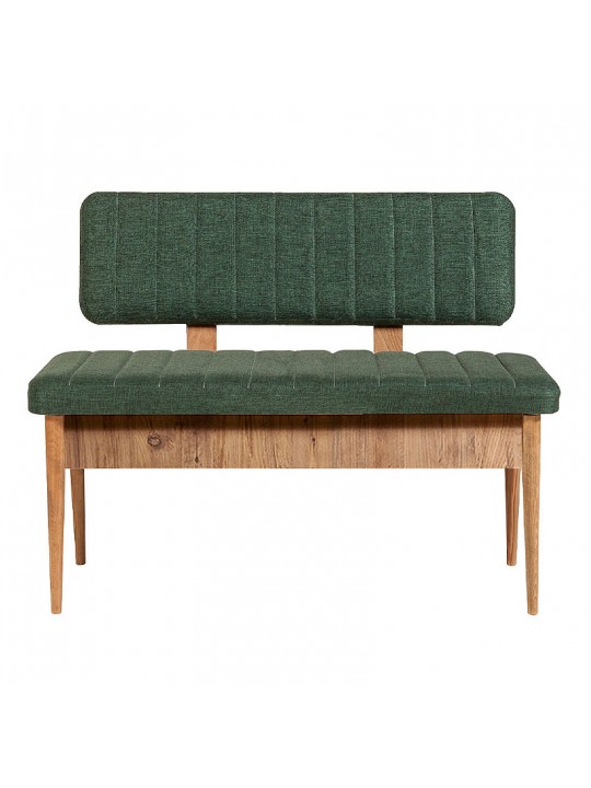 Καναπές διθέσιος - Παγκάκι Alden Megapap από μελαμίνη - ύφασμα χρώμα πράσινο 110x40x85εκ.