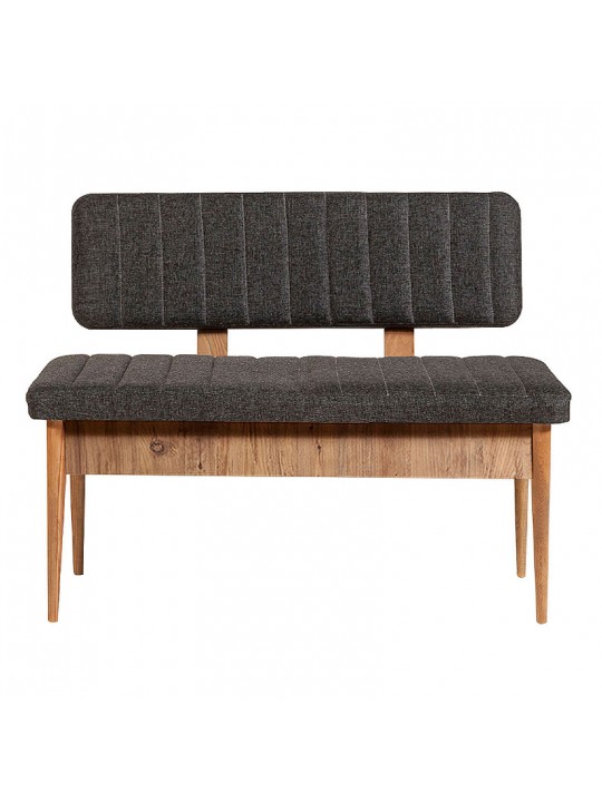 Καναπές διθέσιος - Παγκάκι Alden Megapap από μελαμίνη - ύφασμα χρώμα ανθρακί 110x40x85εκ.