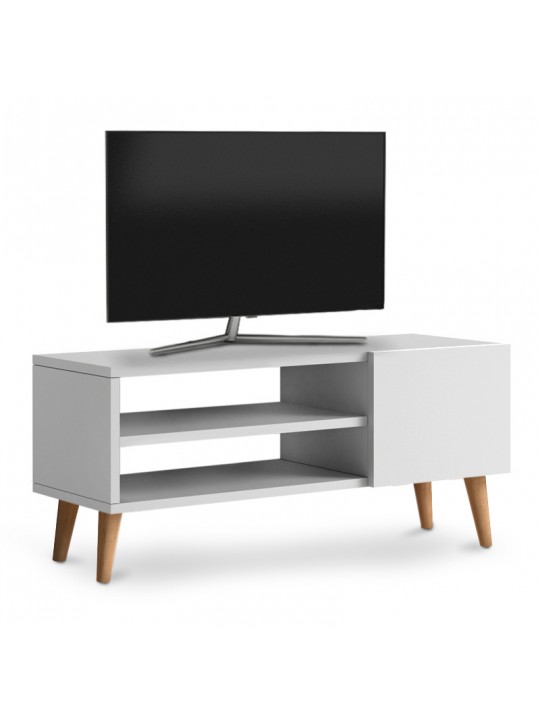 Έπιπλο τηλεόρασης Porto Megapap από μελαμίνη χρώμα λευκό 90x32x42εκ.