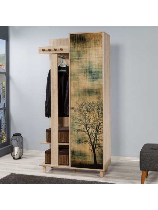 Έπιπλο εισόδου Soho Megapap χρώμα sonoma 90x36x194εκ.